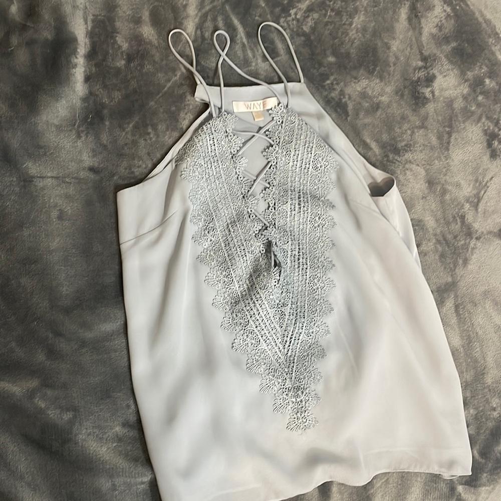 Crochet detail tank